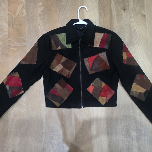 Colorful Patchwork Bomber Jacket - Picture 2 of 15